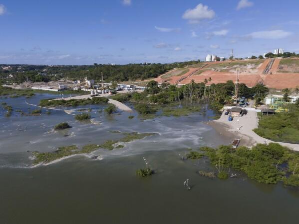 A closed rock salt mine collapse in Maceio, Brazil, Dec 2023